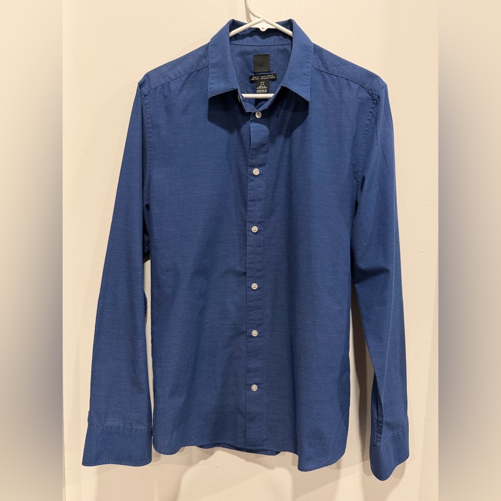 H&M Deep Blue Casual Button Down Shirt